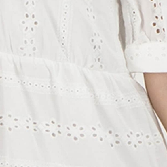 White Schiffli Embroidered Dress - Picture 3 of 12
